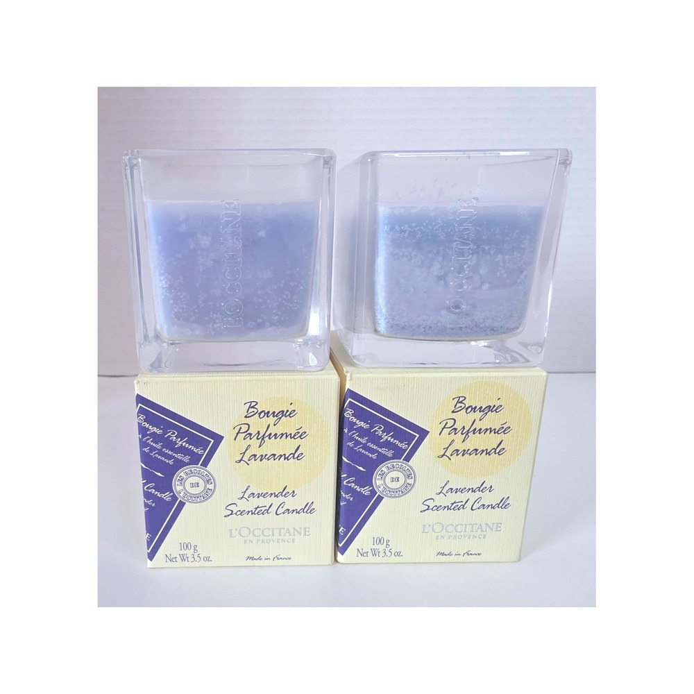 L'Occitane Lavender Scented Candle Set of 2 Bougie Parfumee Lavande 3.5oz France